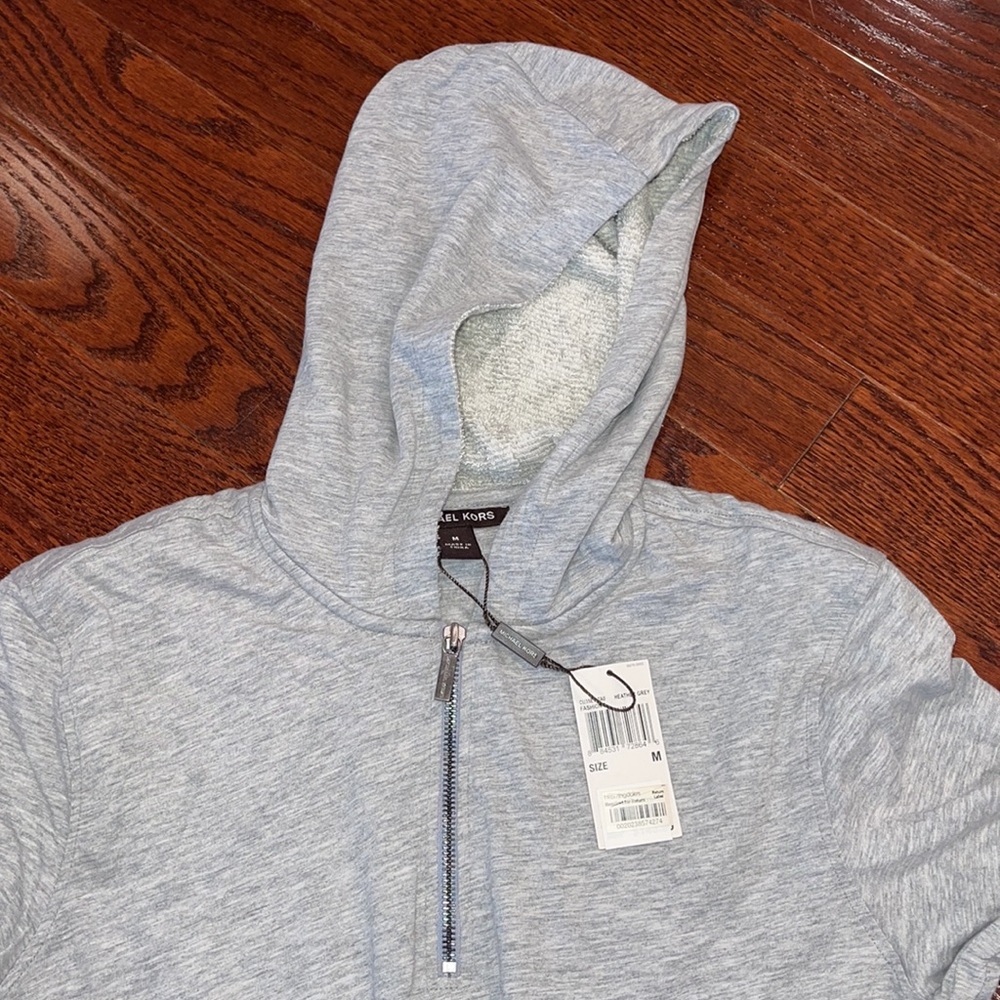 NWT Michael Kors Hooded Quarter Zip Sweatshirt - Picture 2 of 4